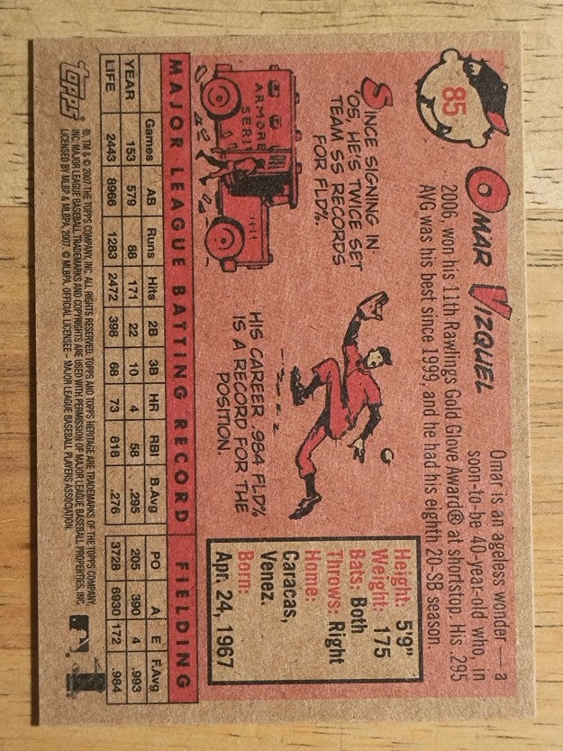 2007 Topps Heritage #85a Omar Vizquel SP