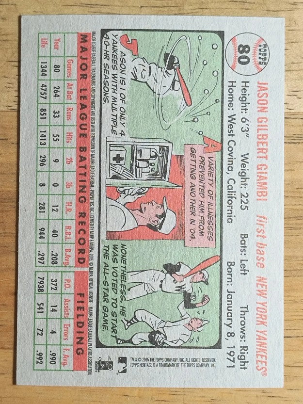 2005 Topps Heritage #80 Jason Giambi