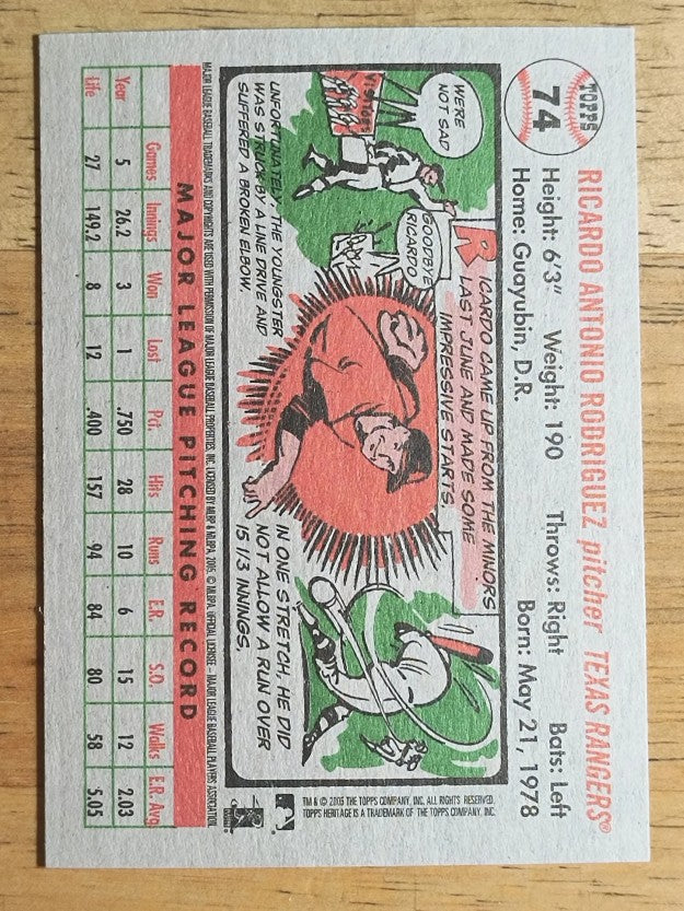 2005 Topps Heritage #74 Ricardo Rodriguez