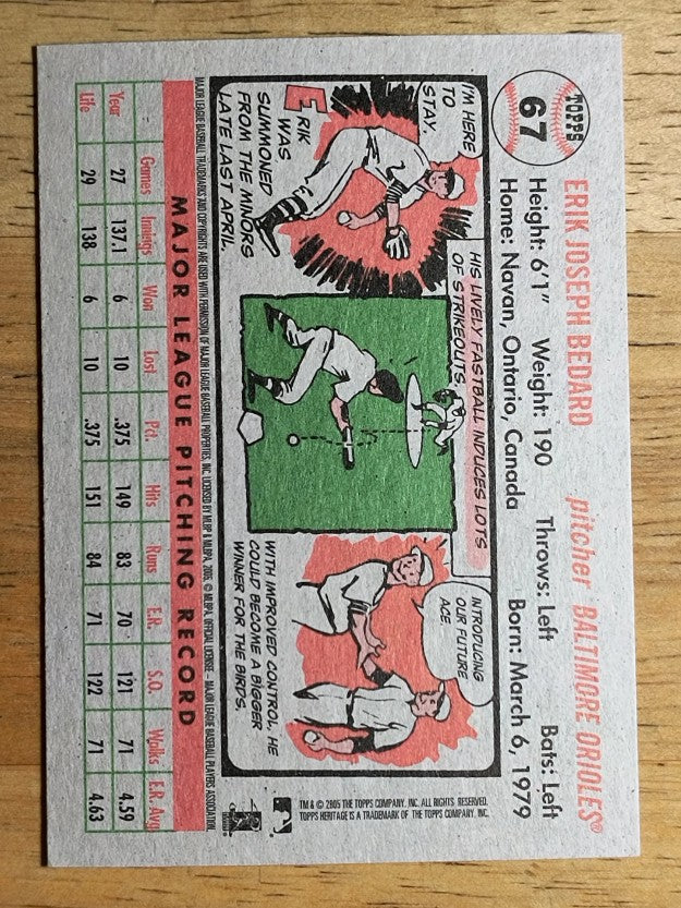 2005 Topps Heritage #67 Erik Bedard