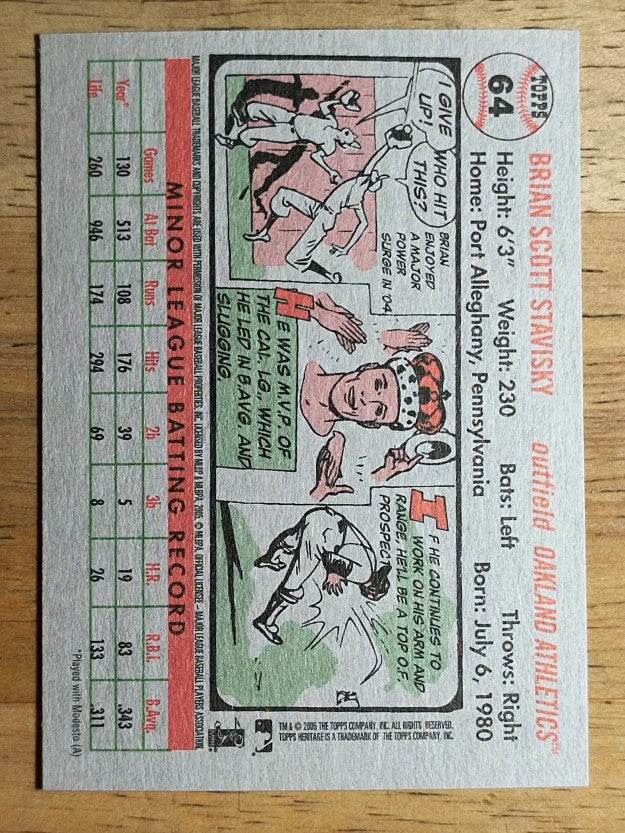 2005 Topps Heritage #64 Brian Stavisky RC