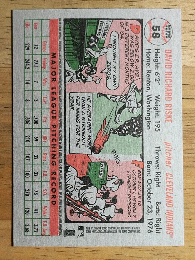 2005 Topps Heritage #58 David Riske