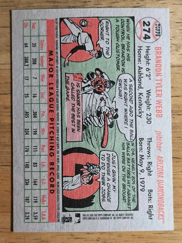 2005 Topps Heritage #274 Brandon Webb