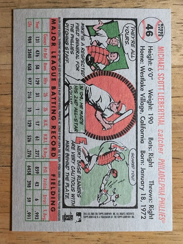 2005 Topps Heritage #46 Mike Lieberthal