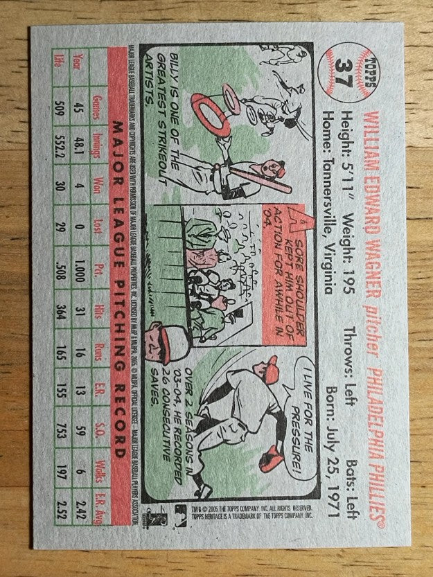 2005 Topps Heritage #37 Billy Wagner