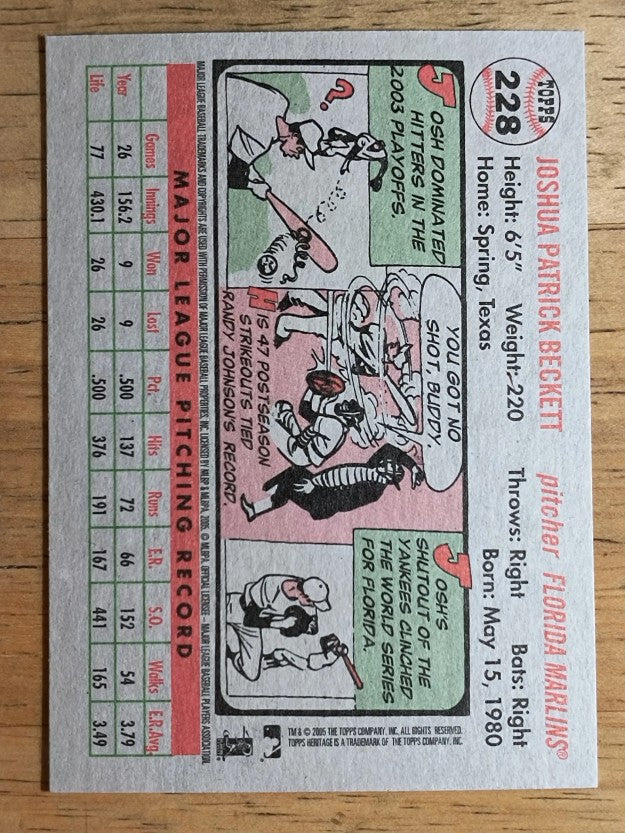 2005 Topps Heritage #228 Josh Beckett