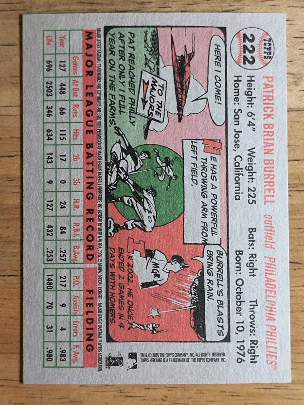 2005 Topps Heritage #222 Pat Burrell