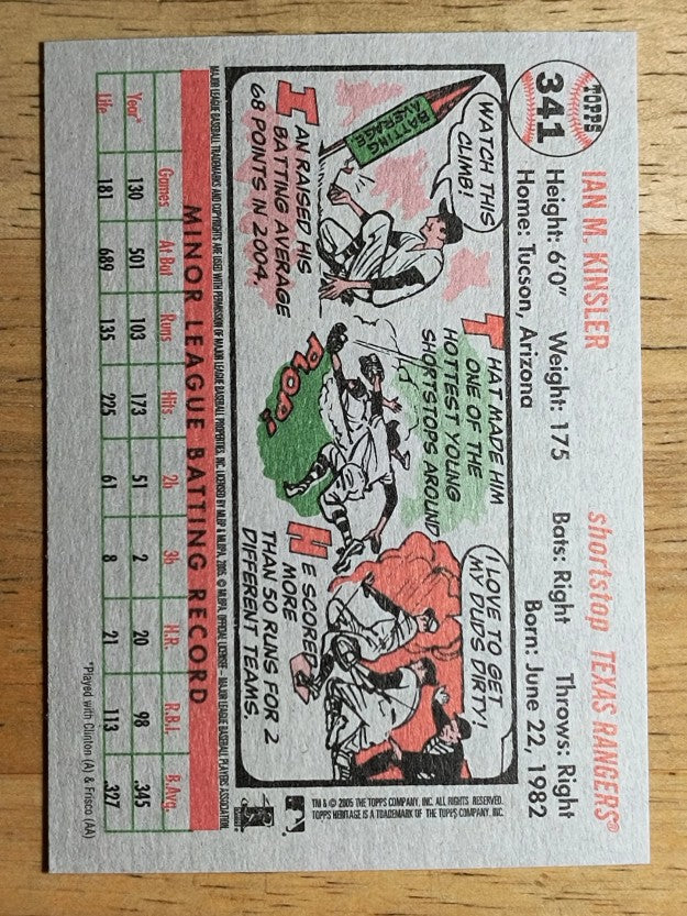 2005 Topps Heritage #341 Ian Kinsler RC