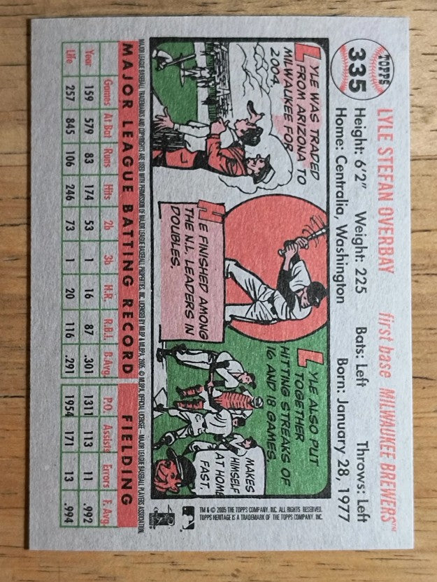 2005 Topps Heritage #335 Lyle Overbay