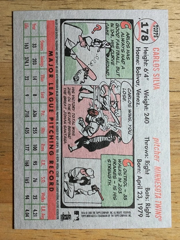 2005 Topps Heritage #178 Carlos Silva
