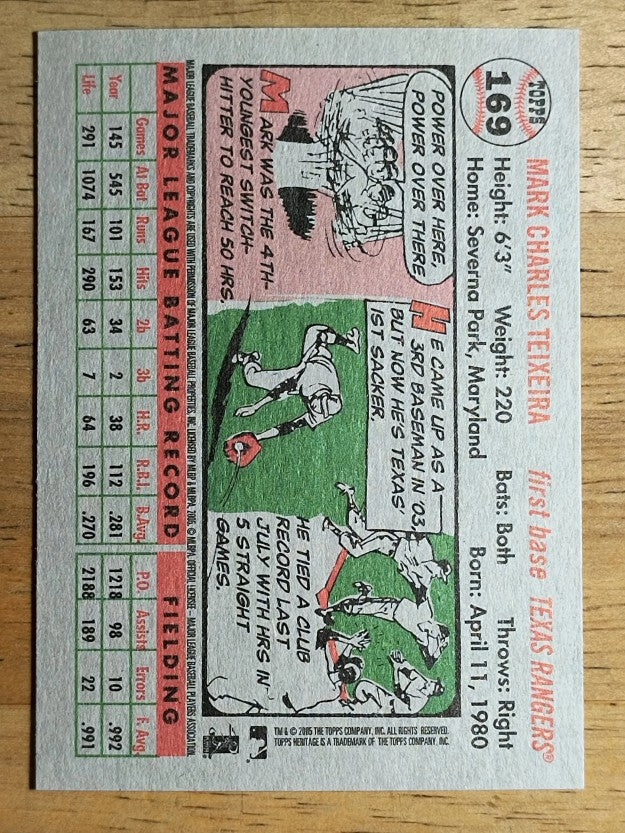 2005 Topps Heritage #169 Mark Teixeira
