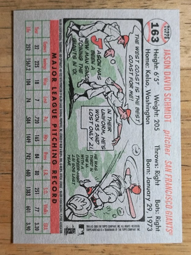 2005 Topps Heritage #163 Jason Schmidt