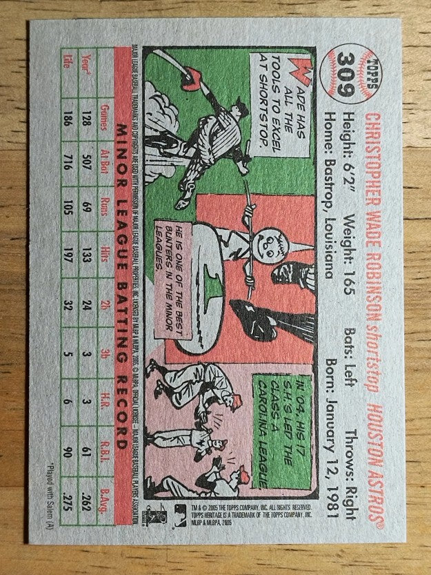 2005 Topps Heritage #309 Wade Robinson RC