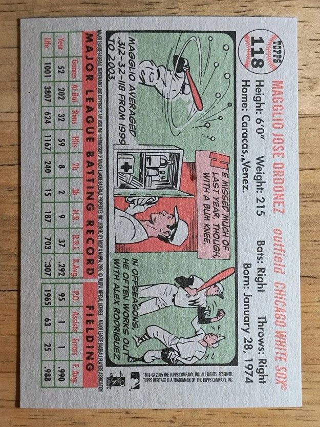 2005 Topps Heritage #118A Magglio Ordonez Black Uni