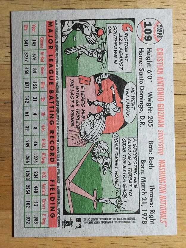 2005 Topps Heritage #109 Cristian Guzman