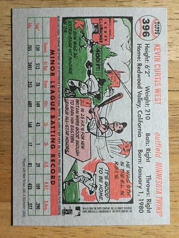2005 Topps Heritage #396 Kevin West RC