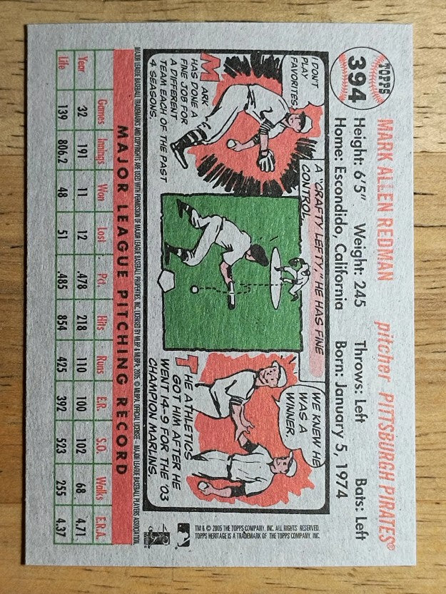 2005 Topps Heritage #394 Mark Redman