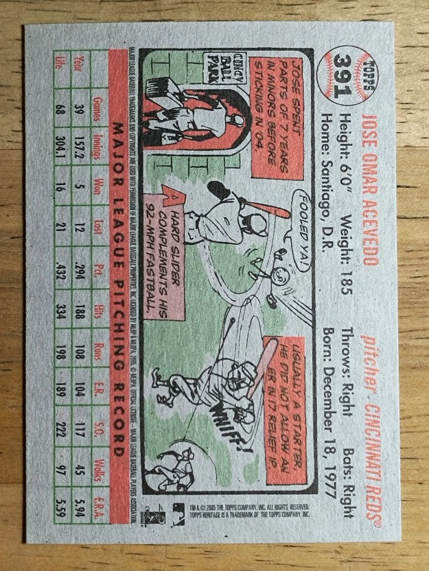 2005 Topps Heritage #391 Jose Acevedo