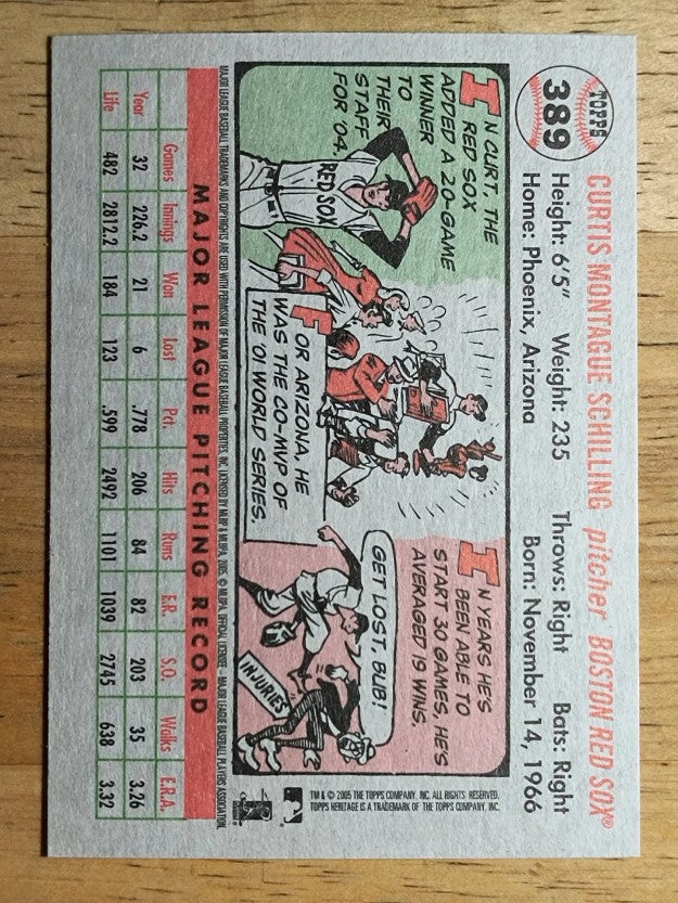 2005 Topps Heritage #389A Curt Schilling Throw