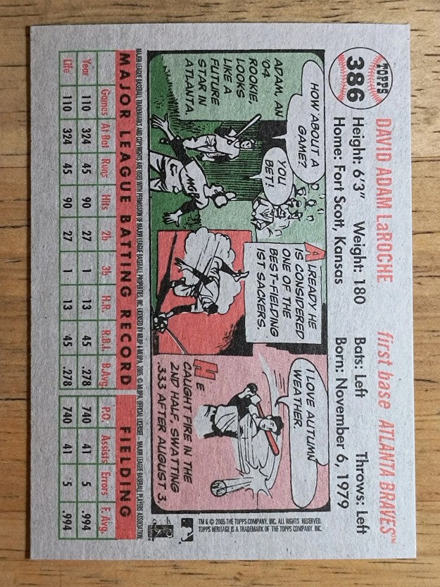 2005 Topps Heritage #386 Adam LaRoche