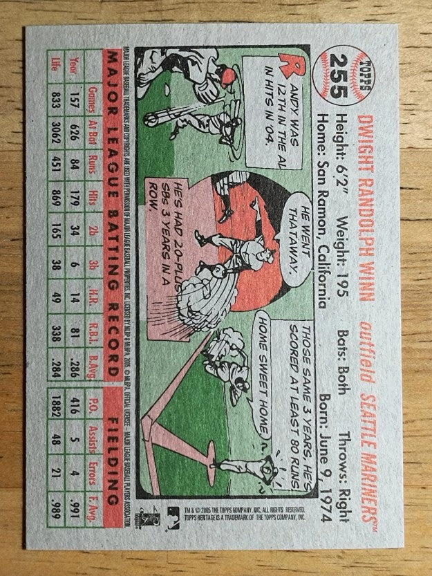 2005 Topps Heritage #255 Randy Winn