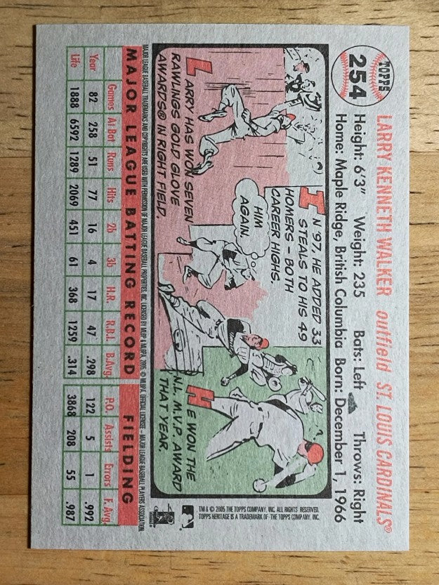 2005 Topps Heritage #254 Larry Walker