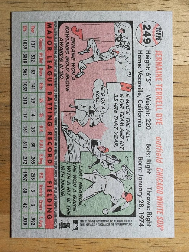 2005 Topps Heritage #249 Jermaine Dye