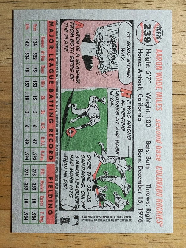 2005 Topps Heritage #239 Aaron Miles