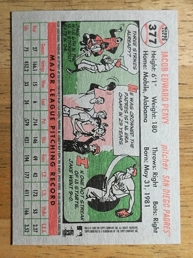 2005 Topps Heritage #377 Jake Peavy