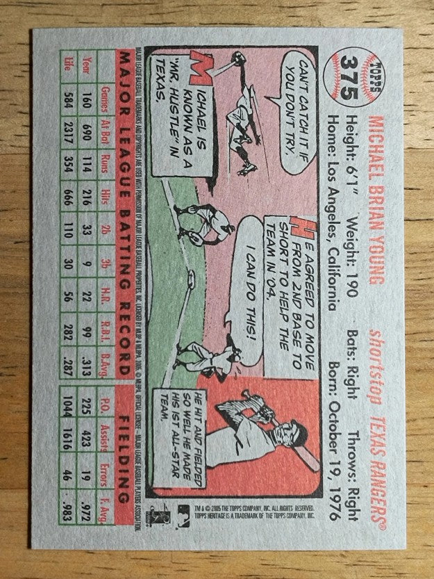 2005 Topps Heritage #375 Michael Young