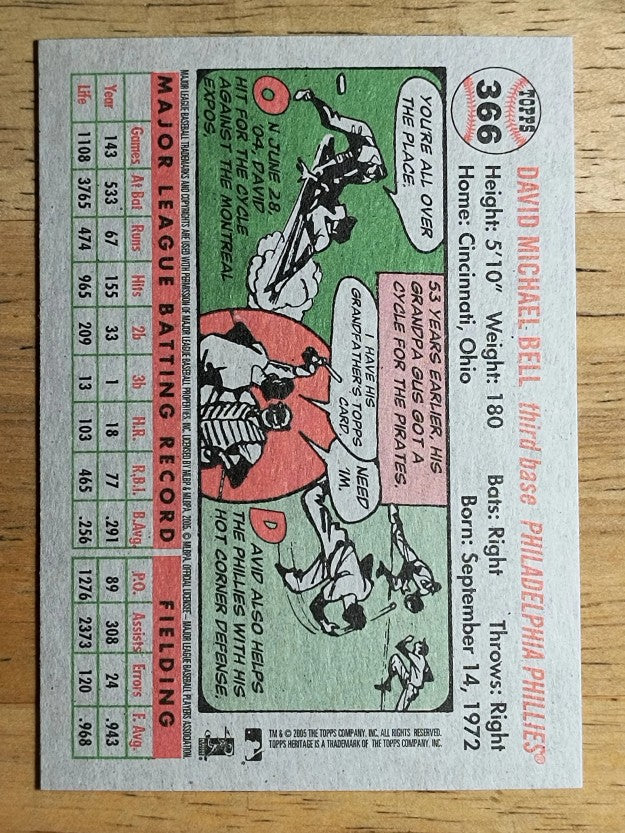 2005 Topps Heritage #366 David Bell