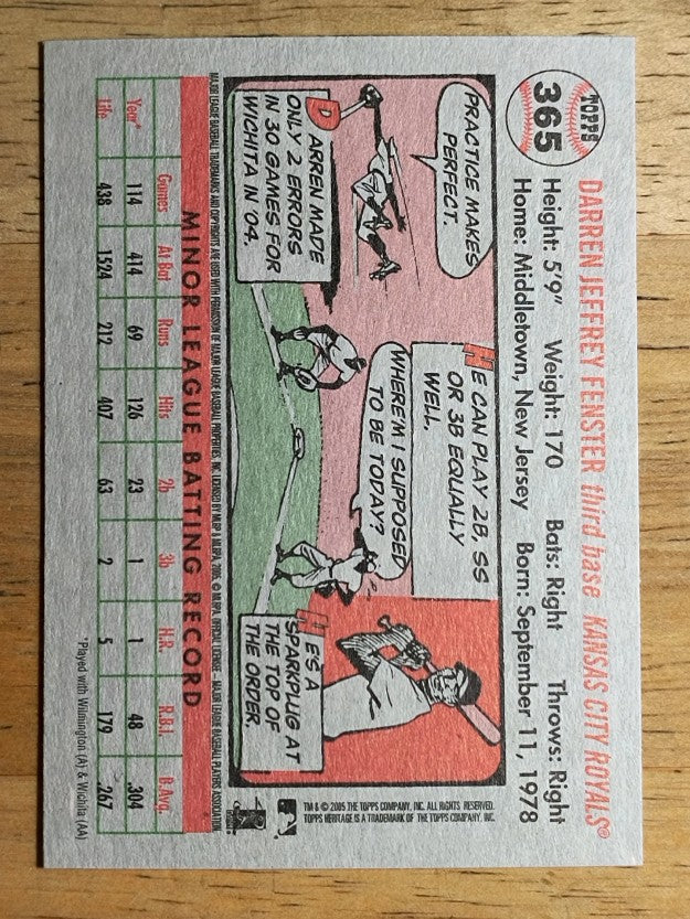 2005 Topps Heritage #365 Darren Fenster RC