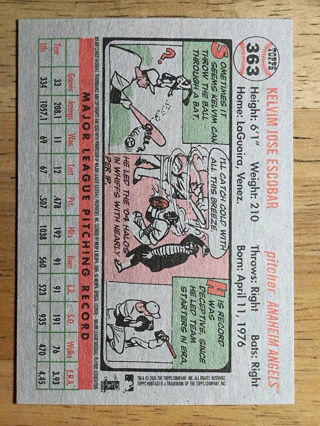 2005 Topps Heritage #363 Kelvim Escobar