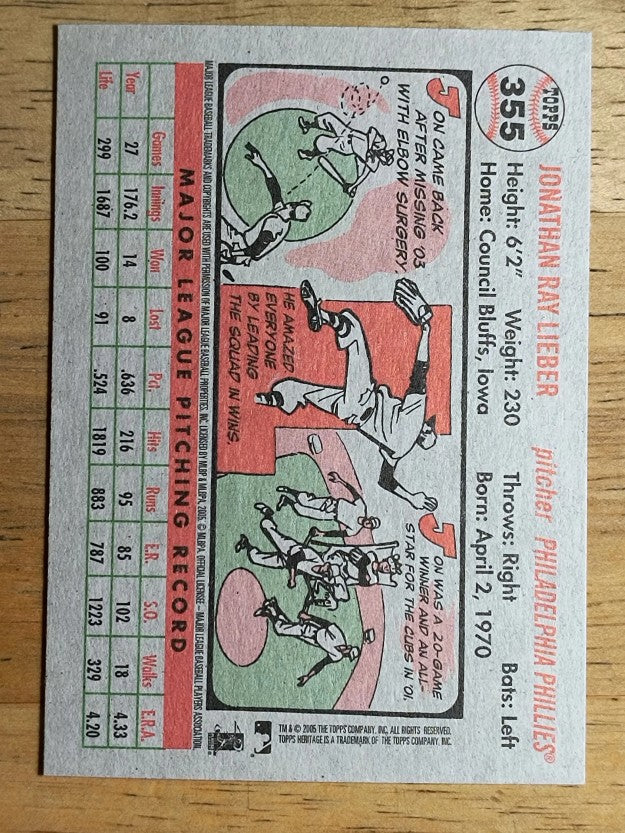 2005 Topps Heritage #355 Jon Lieber