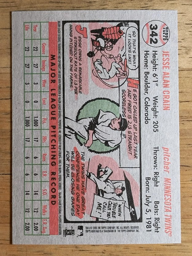 2005 Topps Heritage #342 Jesse Crain
