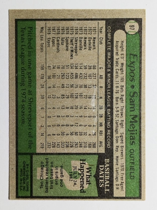1979 Topps #97 Sam Mejias (GOOD)