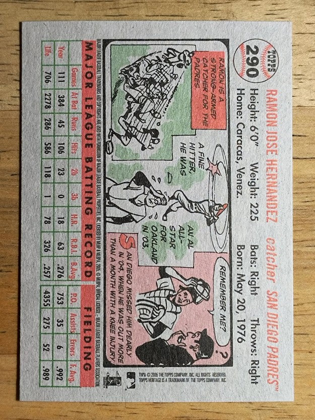 2005 Topps Heritage #290 Ramon Hernandez