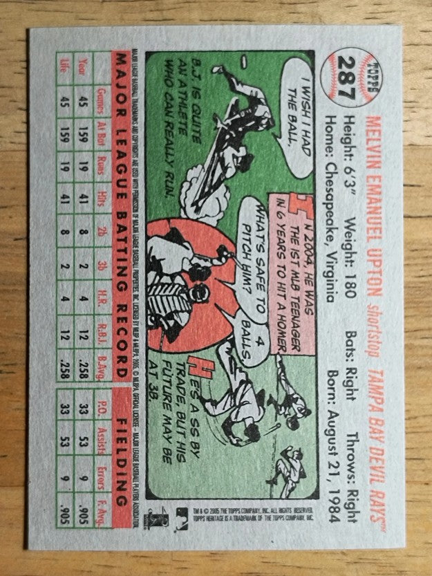 2005 Topps Heritage #287 B.J. Upton
