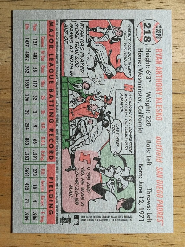 2005 Topps Heritage #218 Ryan Klesko