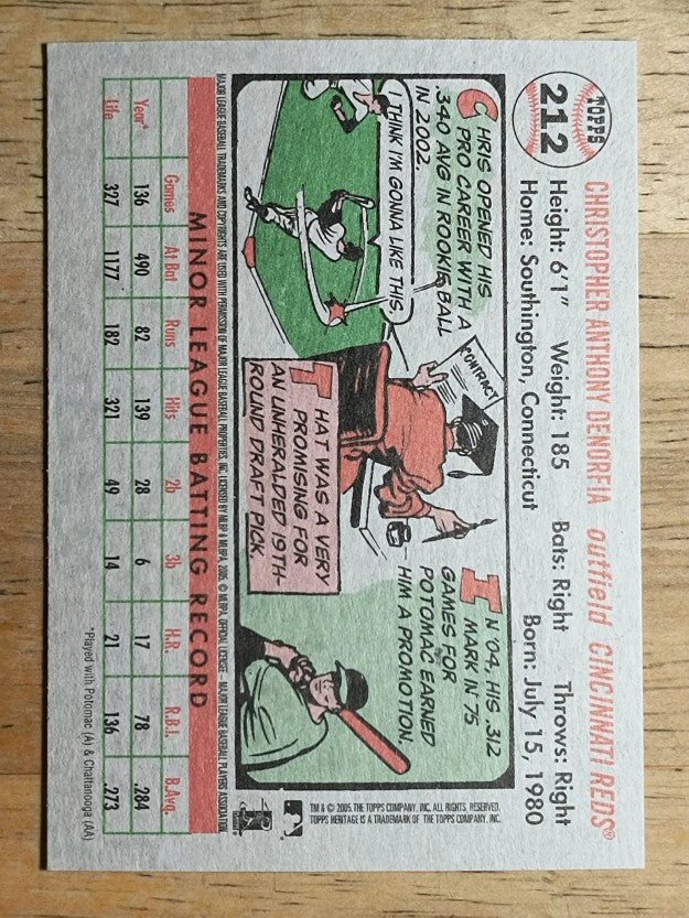 2005 Topps Heritage #212 Chris Denorfia RC