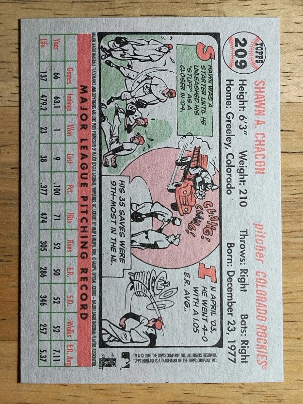 2005 Topps Heritage #209 Shawn Chacon