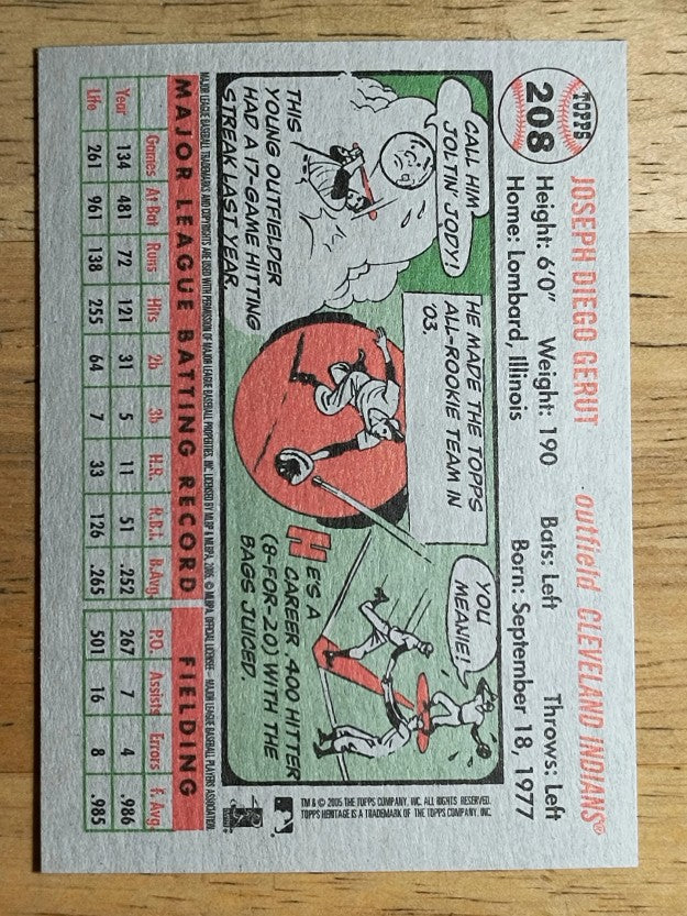 2005 Topps Heritage #208 Jody Gerut