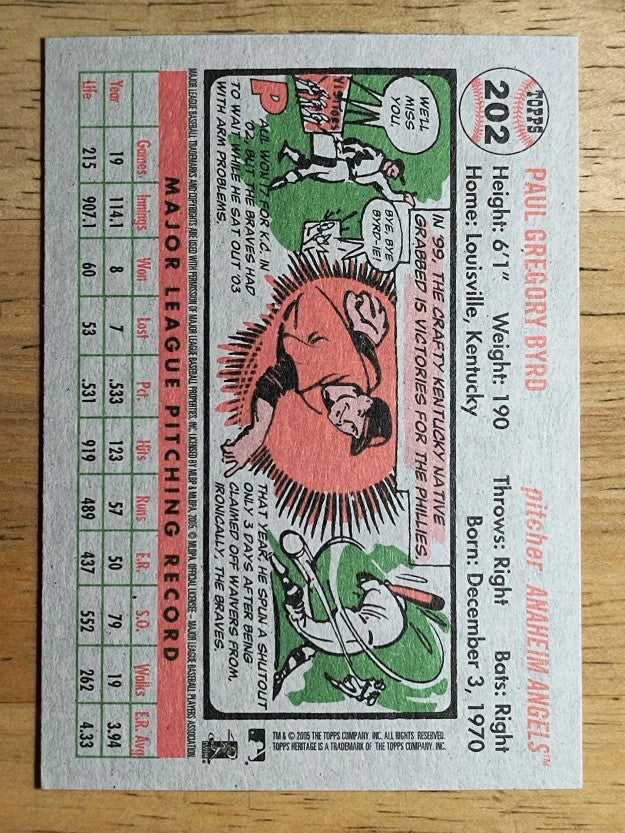 2005 Topps Heritage #202 Paul Byrd