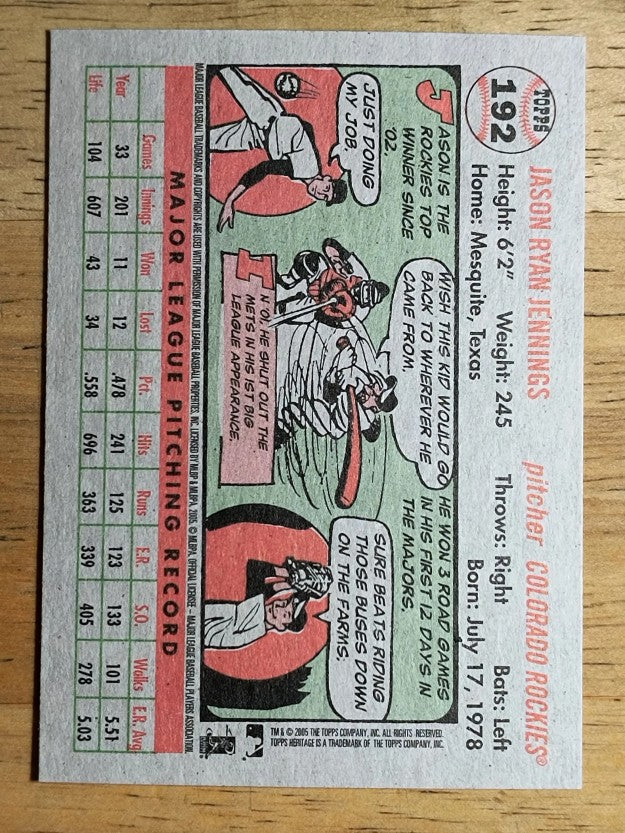 2005 Topps Heritage #192 Jason Jennings