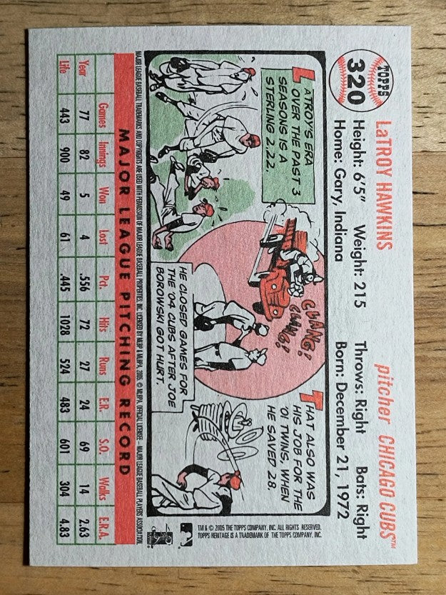 2005 Topps Heritage White Backs #320 LaTroy Hawkins