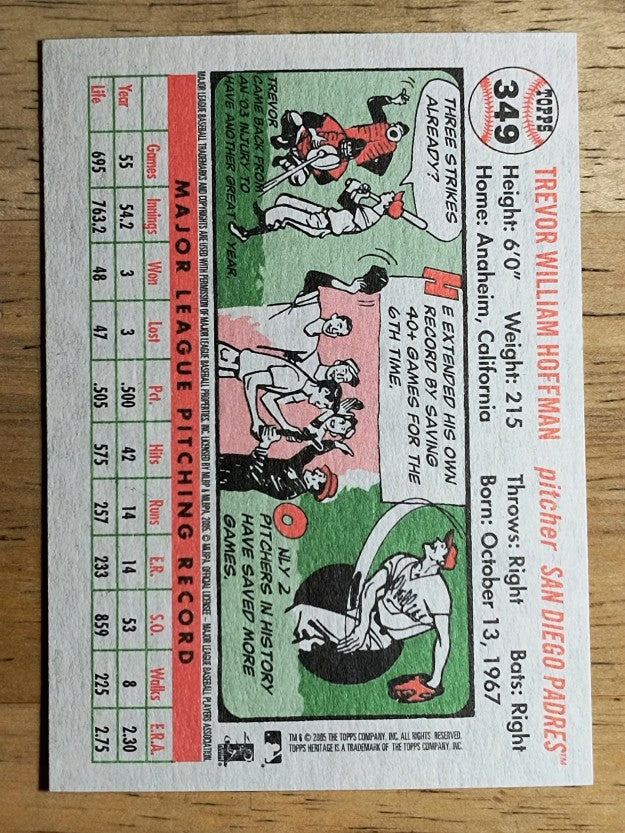 2005 Topps Heritage White Backs #349 Trevor Hoffman