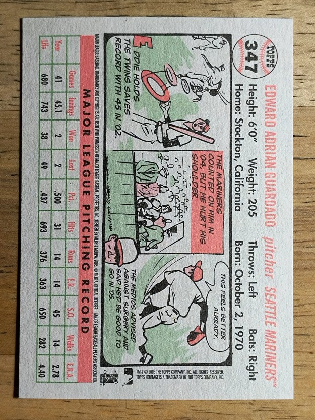 2005 Topps Heritage White Backs #347 Eddie Guardado