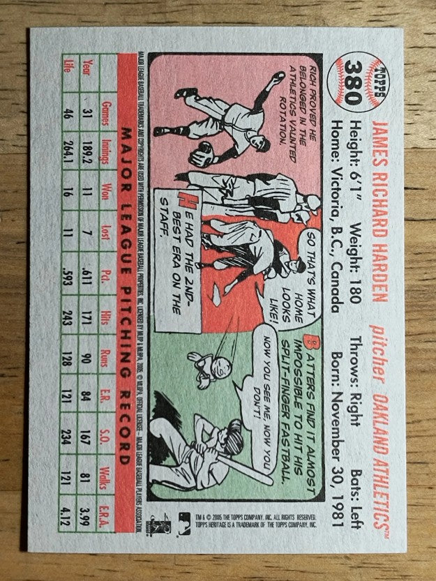 2005 Topps Heritage White Backs #380 Rich Harden