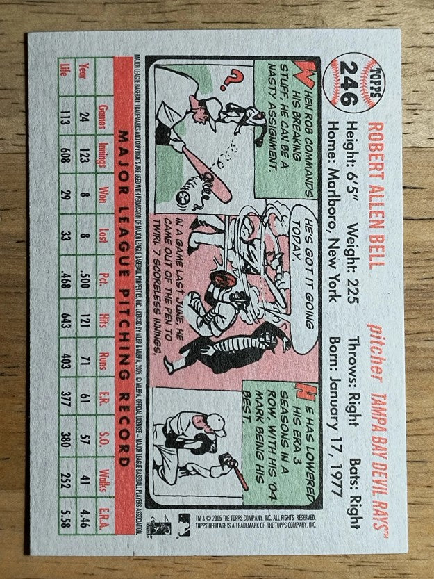 2005 Topps Heritage White Backs #246 Rob Bell