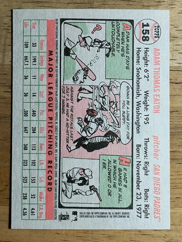 2005 Topps Heritage White Backs #158 Adam Eaton